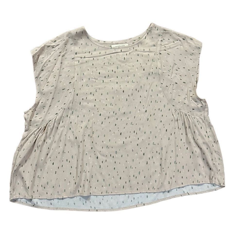 Grade & Gather tan watermark‎ blouse sz small minimalist casual - Picture 4 of 8